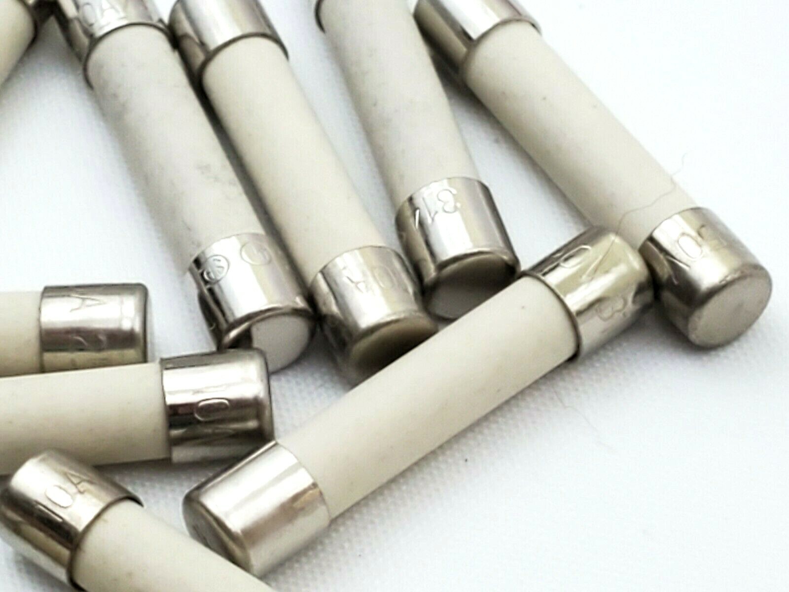 Lot of 10 Littelfuse 3AB 10A Fuses 10 Amp 250V Ceramic Fast Acting 1/4″ x 1-1/4″