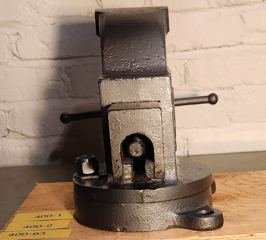 Vintage Prentiss Machinist Bench Vise marked 181-191 w/ swivel base & pipe jaws
