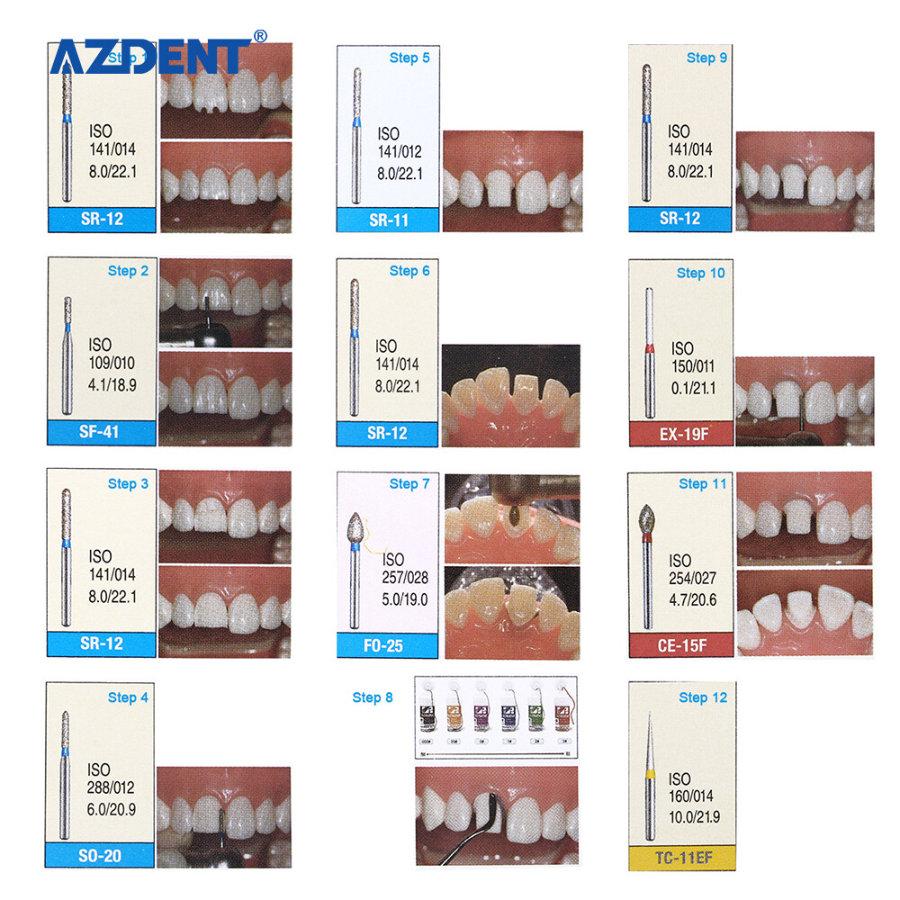 AZDENT Dental FG Diamond Burs Composite Polishing Kits for High Speed Handpiece