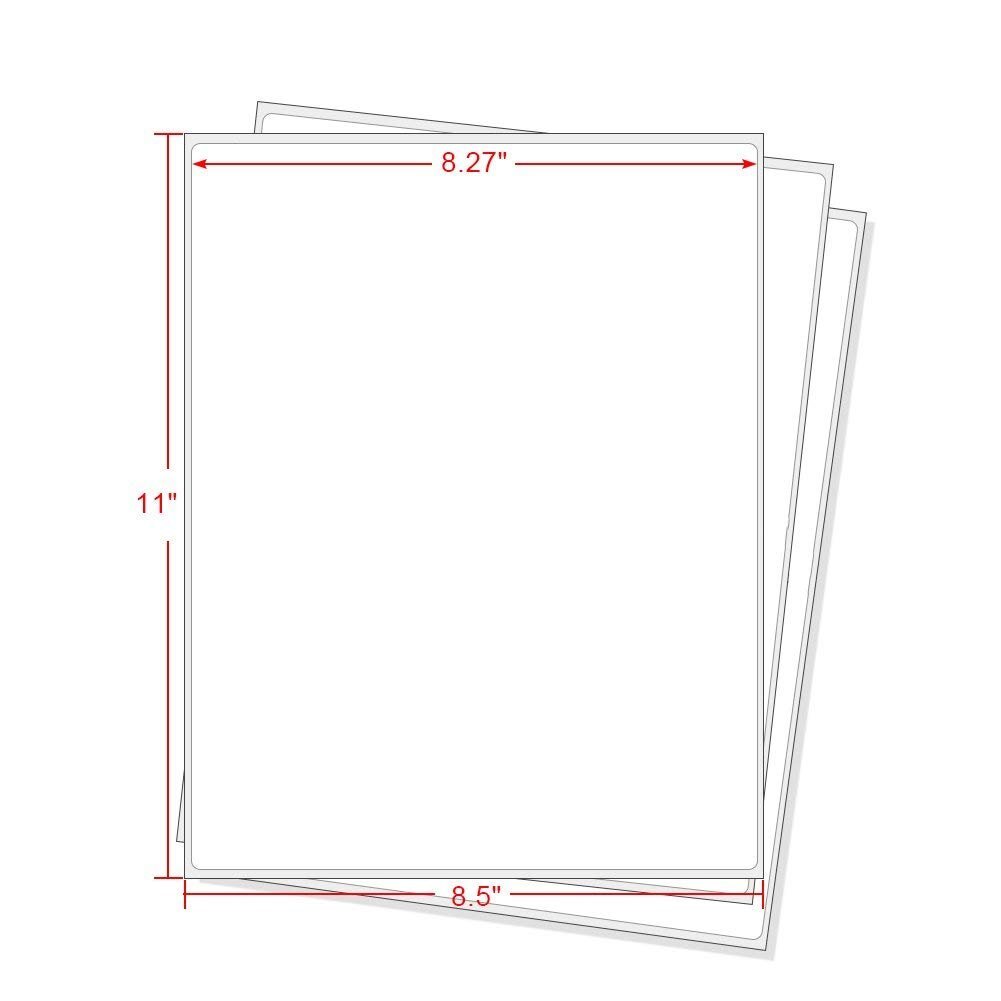 100 Full Sheet Shipping Labels 8.5×11 Self Adhesive Blank Paper for Laser/Inkjet