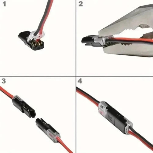 100PCS 2-Pin Quick Wire Connectors – Solderless LED Strip Plug Terminal