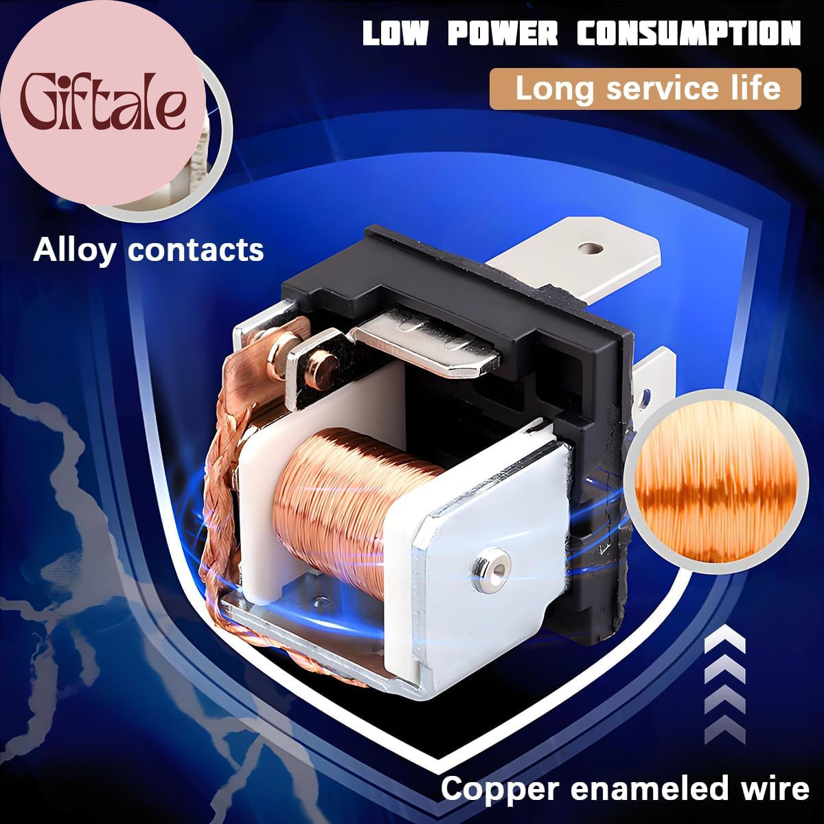 2PCS Car Starter Relay, 4 Pin 12V 30A Waterproof Vehicle Engine Standard Relays,