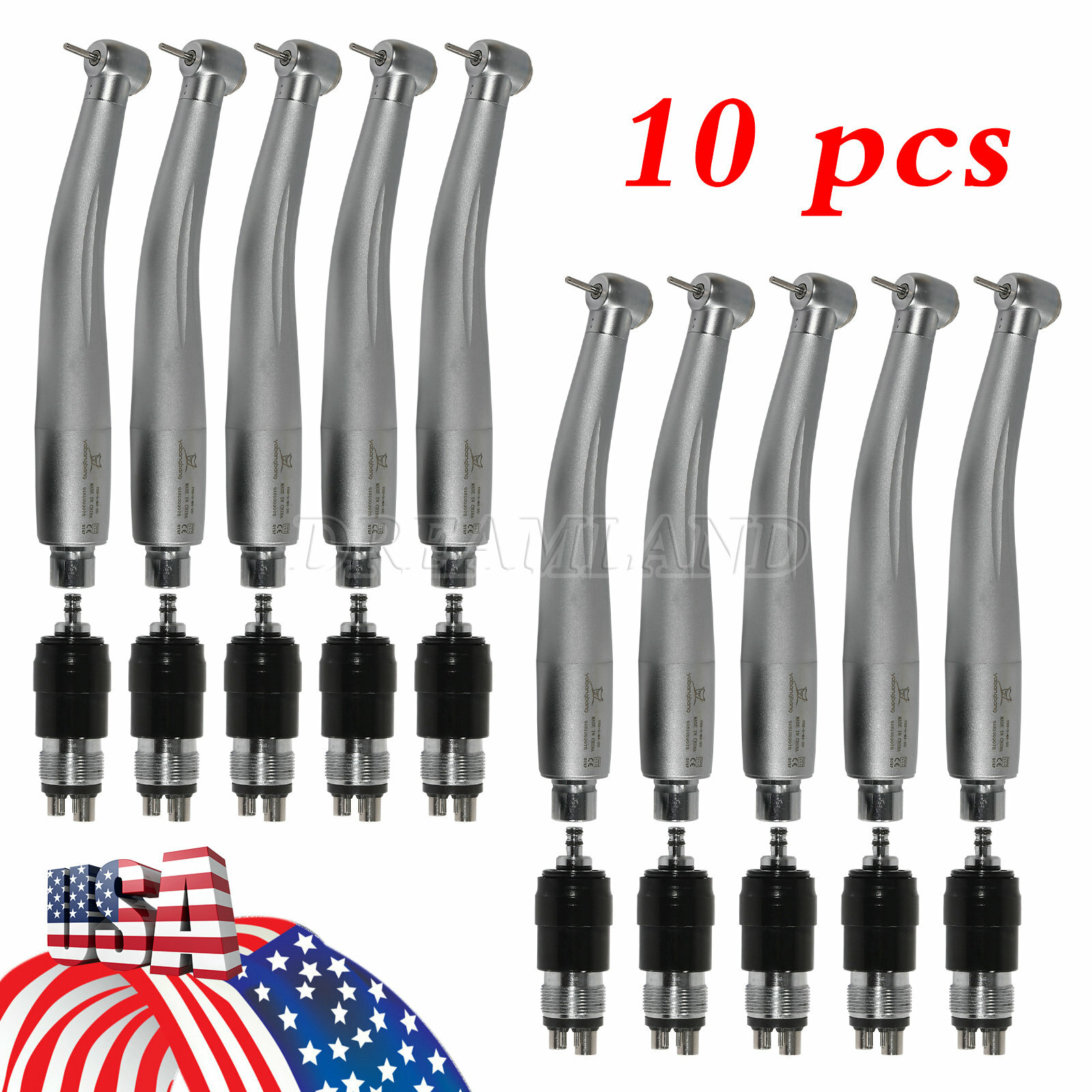 10*For NSK Dental High Speed Air Turbine Handpiece + 4-Hole Quick Coupler YBNKM