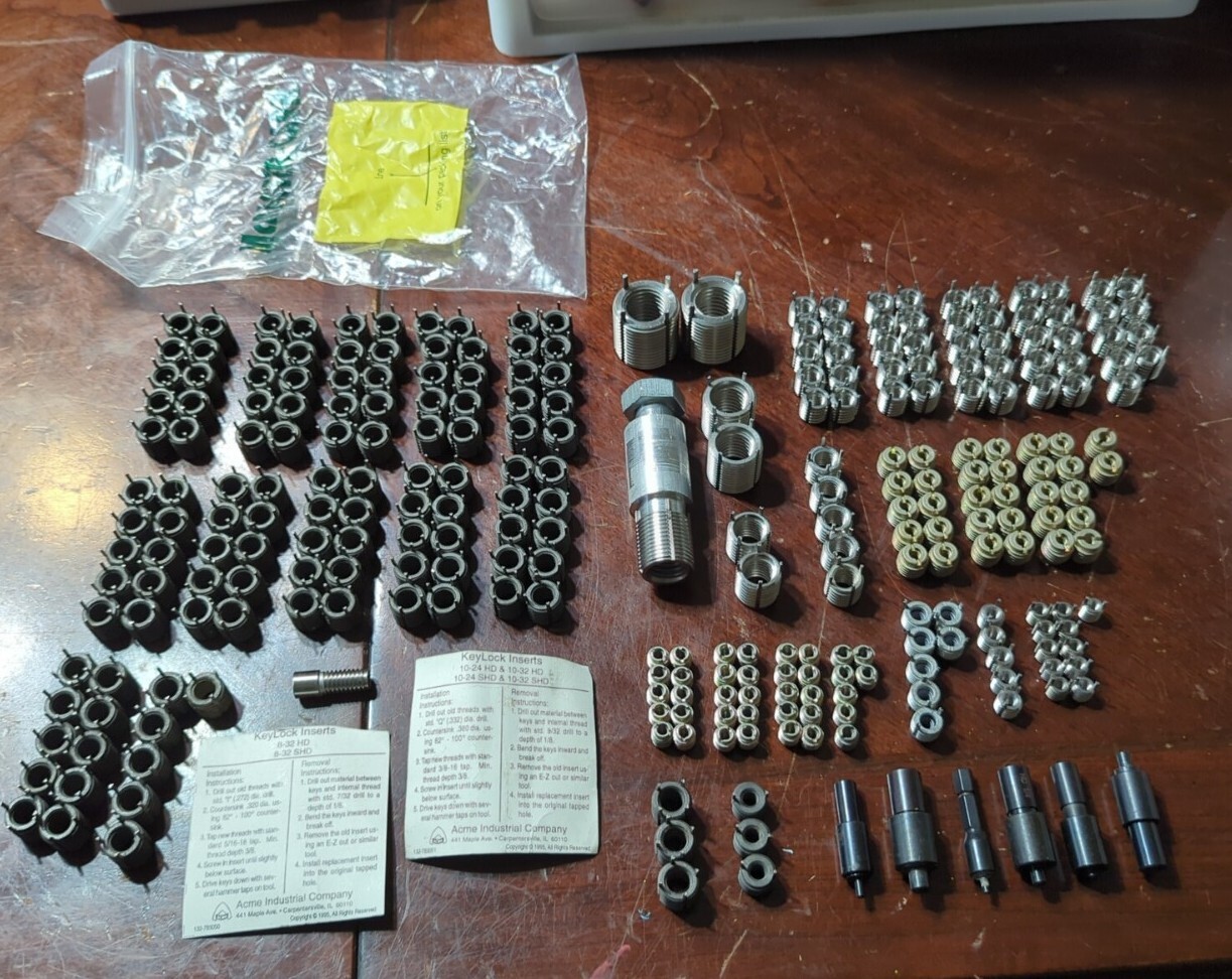 Huge 292 Piece Keylock Insert Set Acme, Carr & Others Inc 6 Tools