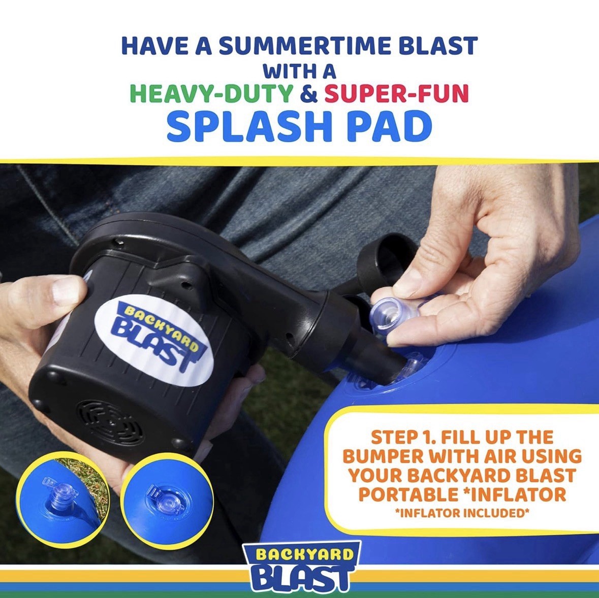 Backyard Blast 10’ x 6’ Splash Zone, Water Slide Splash Pad Accessory