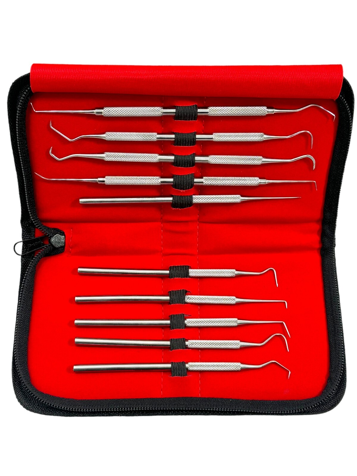 10 Piece Set – Precision Dental Probes Micro 5.5″ Single-Ended & 6″ Double-Ended