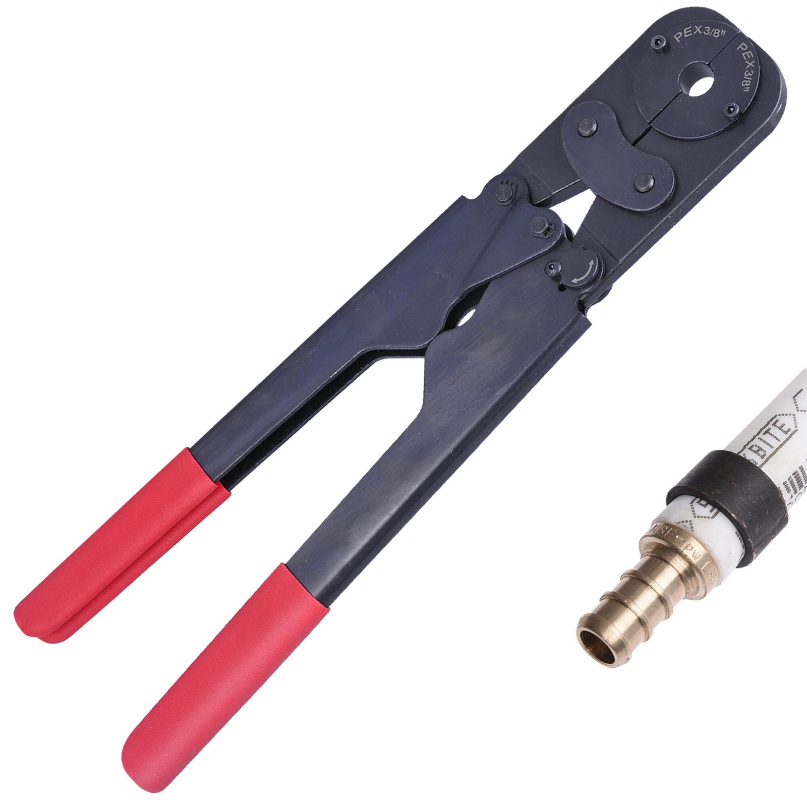 Yescom 3/8″ 1/2″ 5/8″ 3/4″ 1″ Pex Crimper Kit Crimping Plumbing Copper Ring Tool
