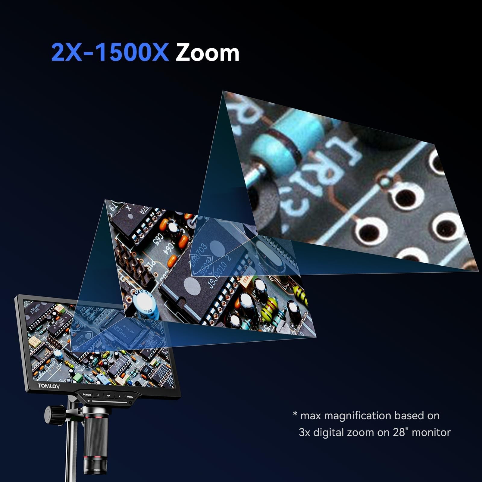 DM202 3K Digital Microscope: 10.1″ HDMI LCD Microscope, 38MP Coin Microscopes…