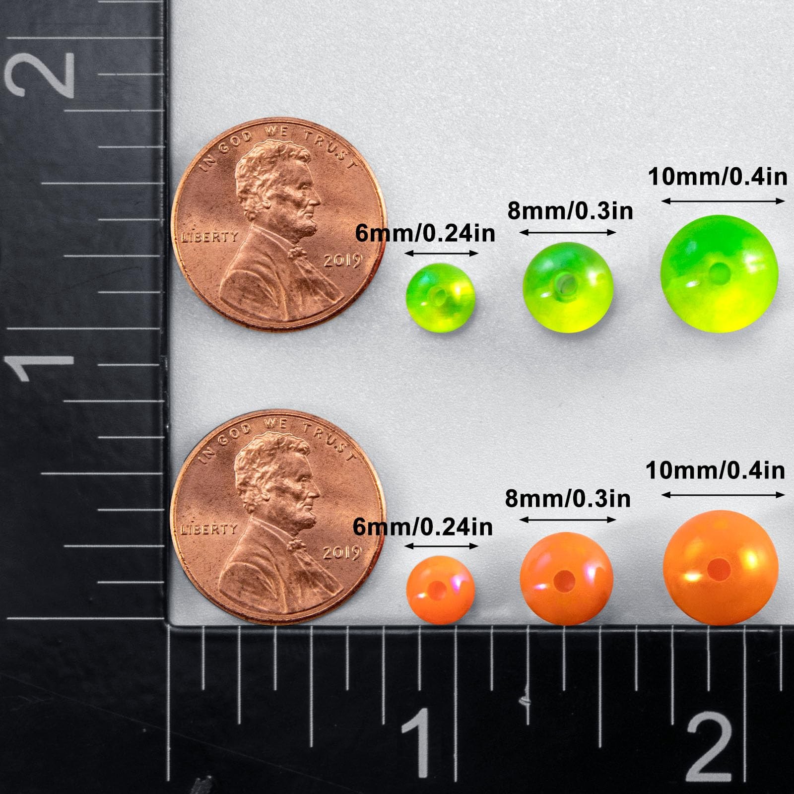 100-Pack Fishing Beads Holographic Beads for Fishing Rigs Lures Salmon Trout …