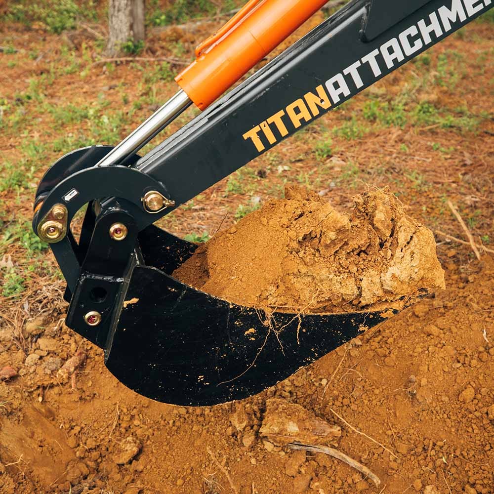 Titan Attachments Skid Steer Fronthoe 8″ Bucket, Excavator Attachment