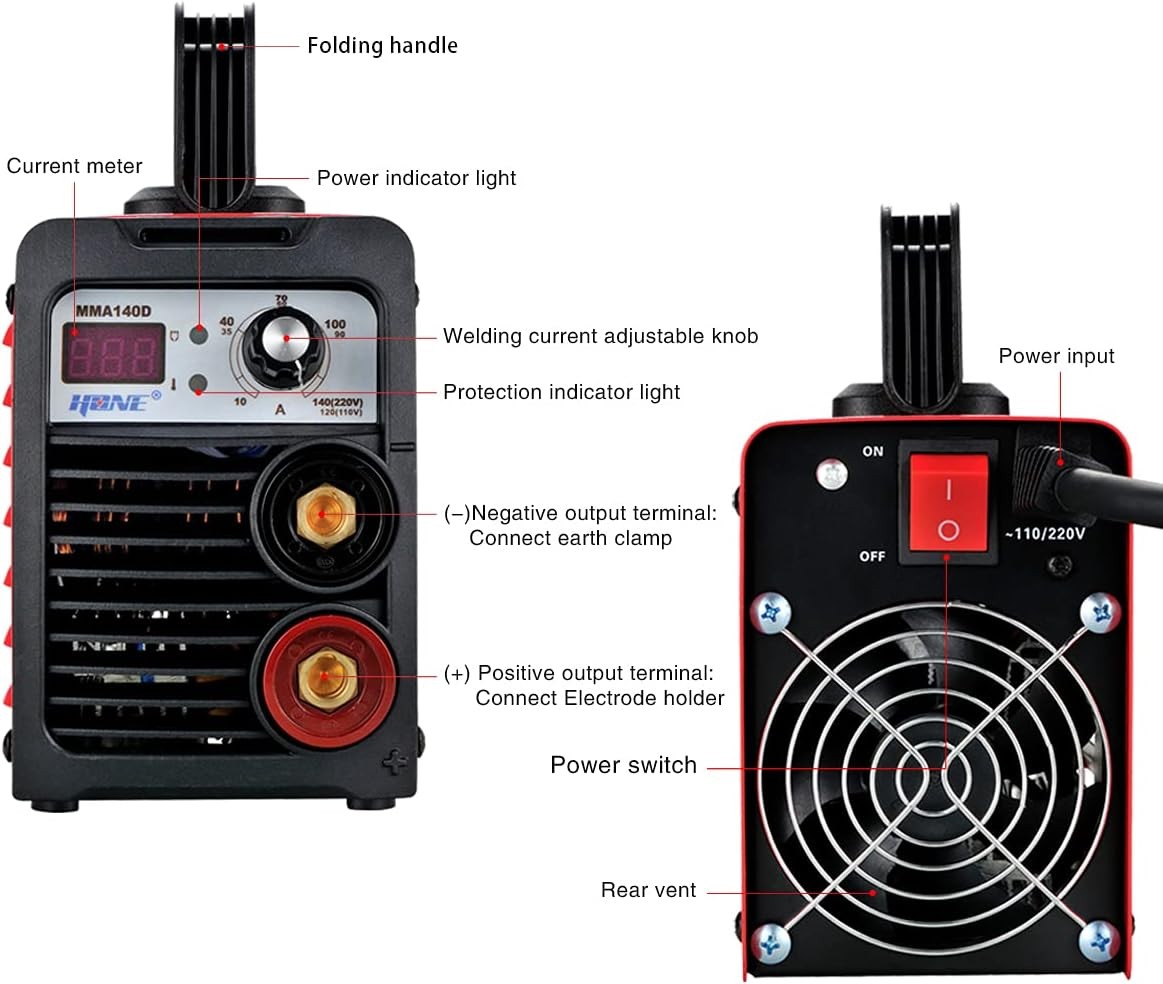 HONE Stick Welder, 110V/220V Actual 140Amp ARC Welder Machine, IGBT Inverter …