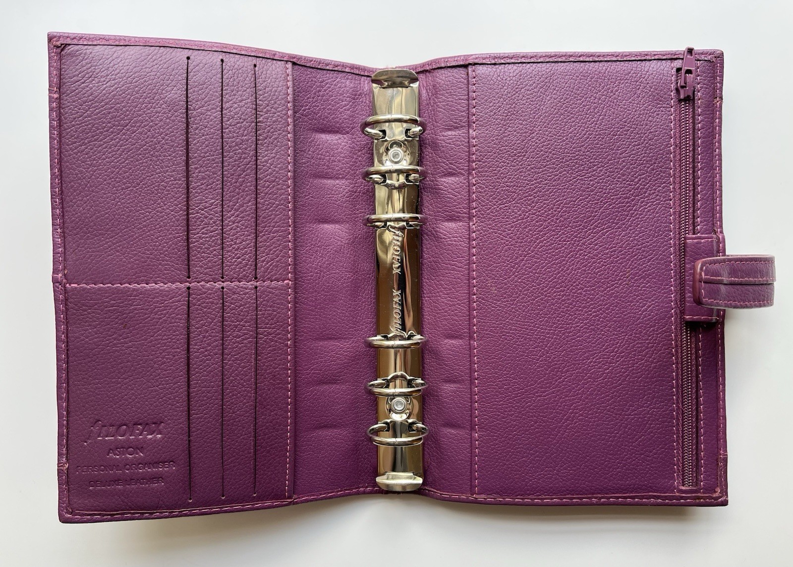 Filofax Aston Organizer “Orchid” Purple Deluxe Leather Personal Size EUC