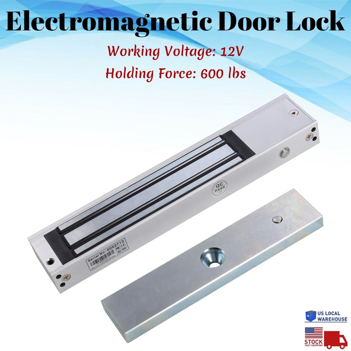 12V Electric Magnetic Door Lock Electromagnetic 280KG (600LB) Access Control