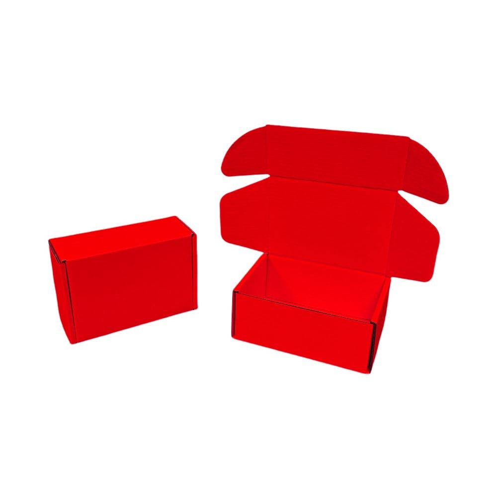 50 Pack 6x4x2.4 in Red Shipping Boxes | Corrugated cardboard mini mailer boxe…