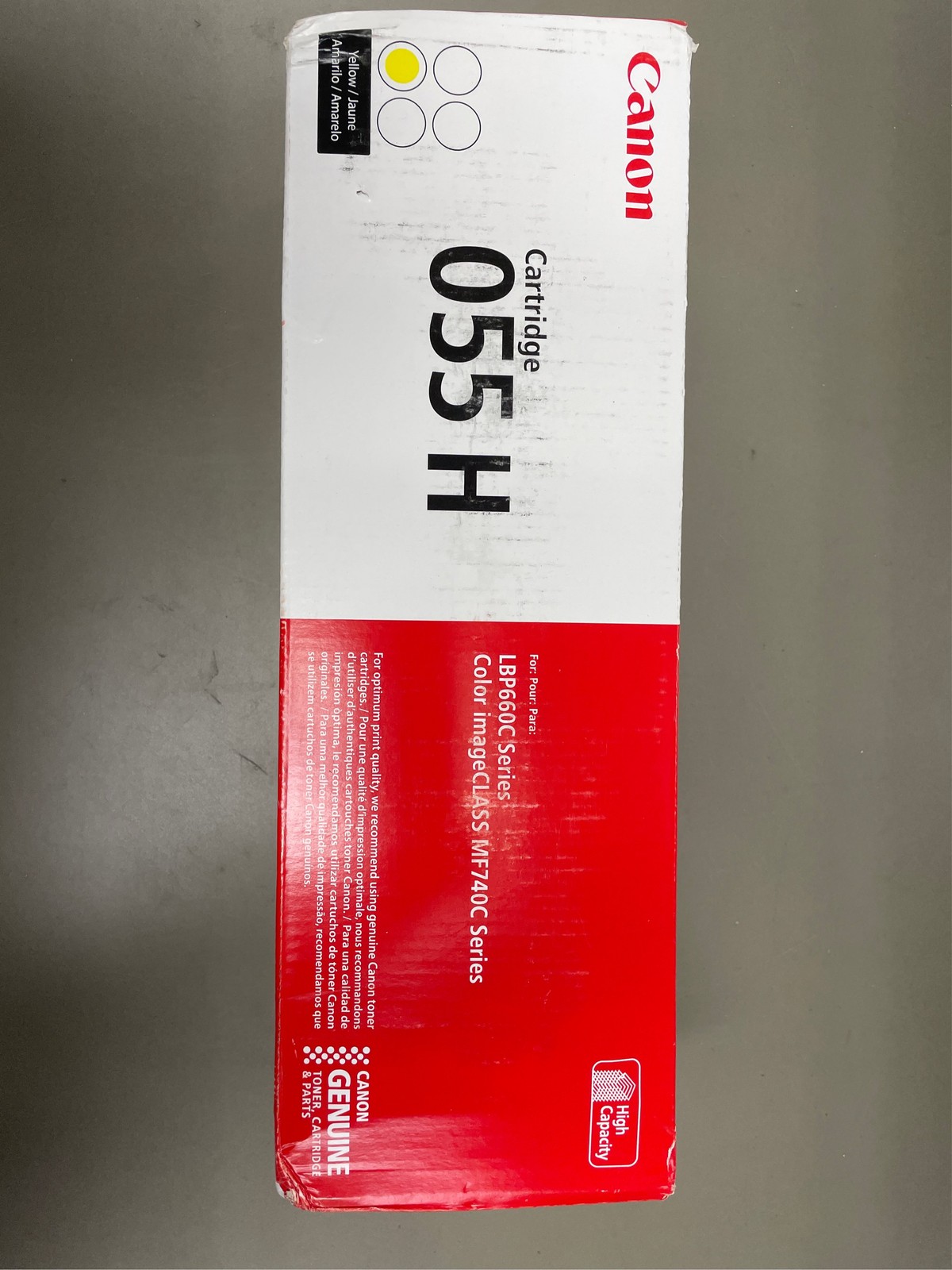 Canon Genuine 055 Yellow Toner Cartridge High Capacity Compatible with LBP664Cdw