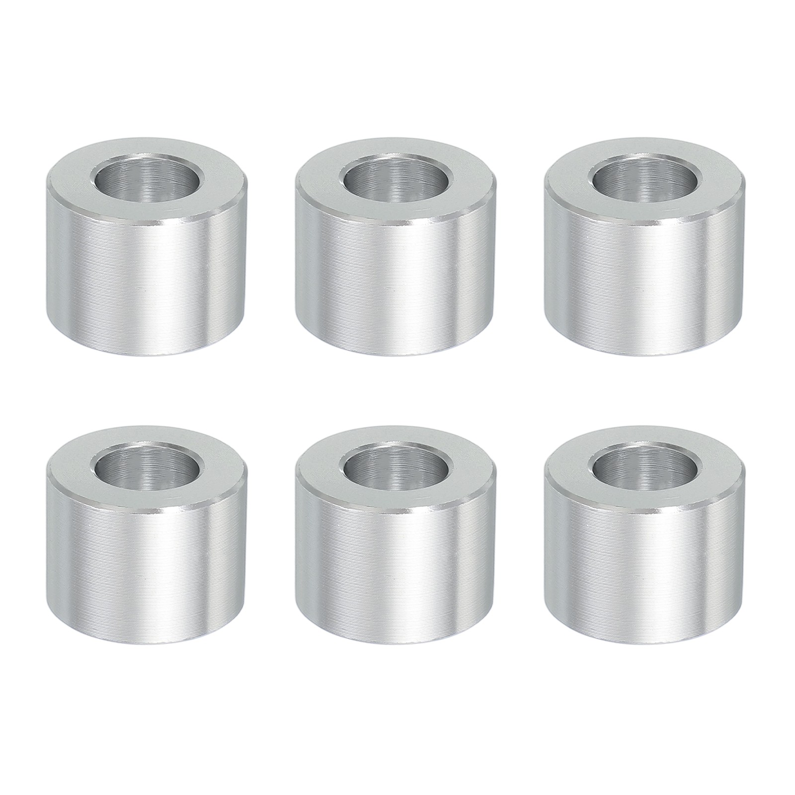6PCS Aluminum Spacers, 3/8 x 3/4 Metal Spacers Aluminum 9/16 L, Silver