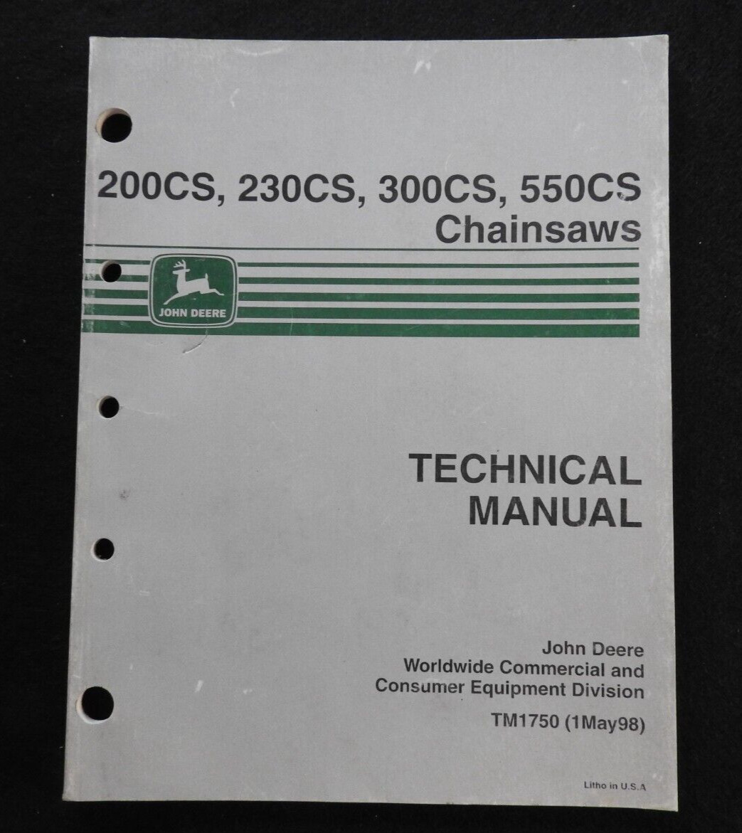 JOHN DEERE 200CS 230CS 300CS 550CS CHAINSAW TECHNICAL SERVICE REPAIR MANUAL NICE
