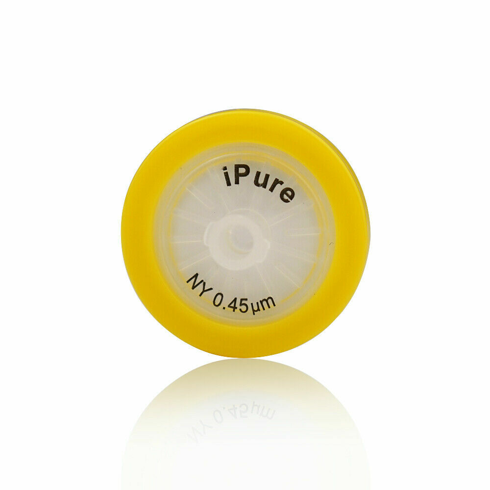 Nylon Syringe Filter 10pcs,0.45μm 25mm,NY Hydrophilic Lab Filters Non-sterile