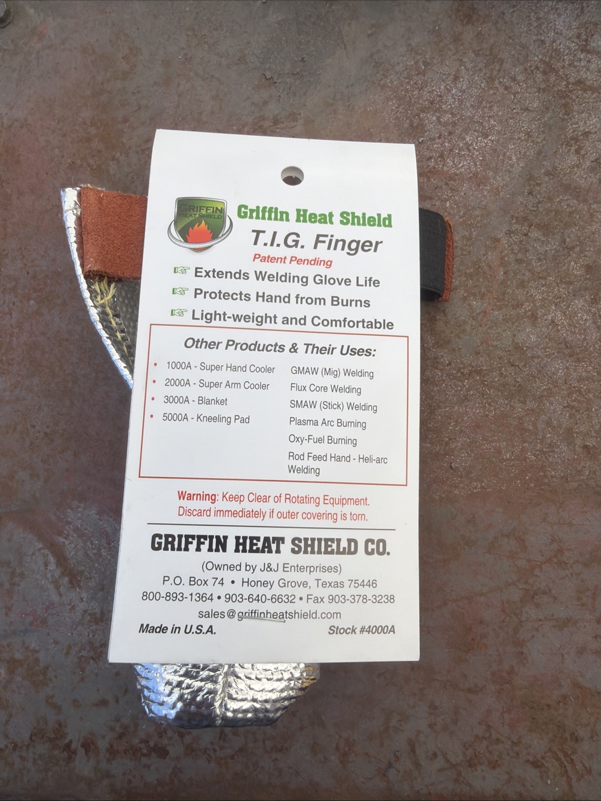 Griffin 4000A Tig Finger Heat Shield