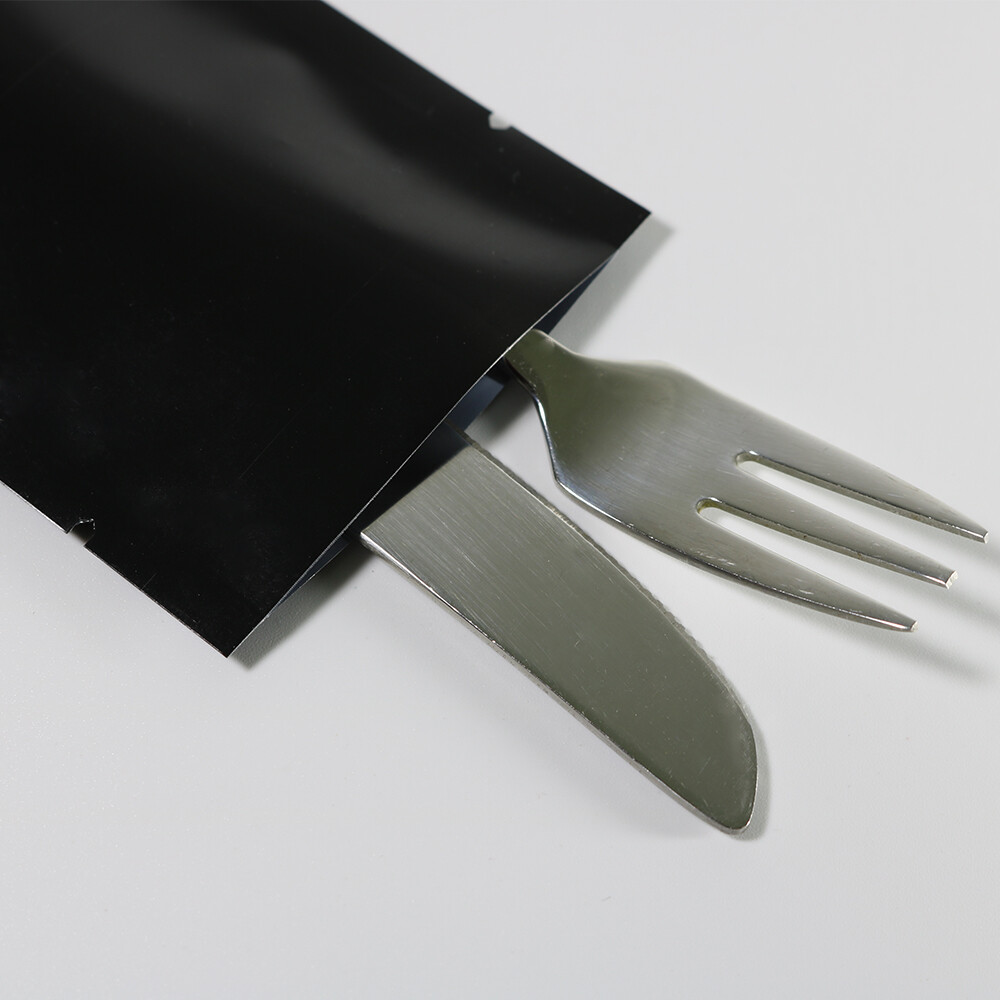2.25×7.75in Glossy Foil Mylar Black Tobacco Packing Heat Sealable Bag w/ Window