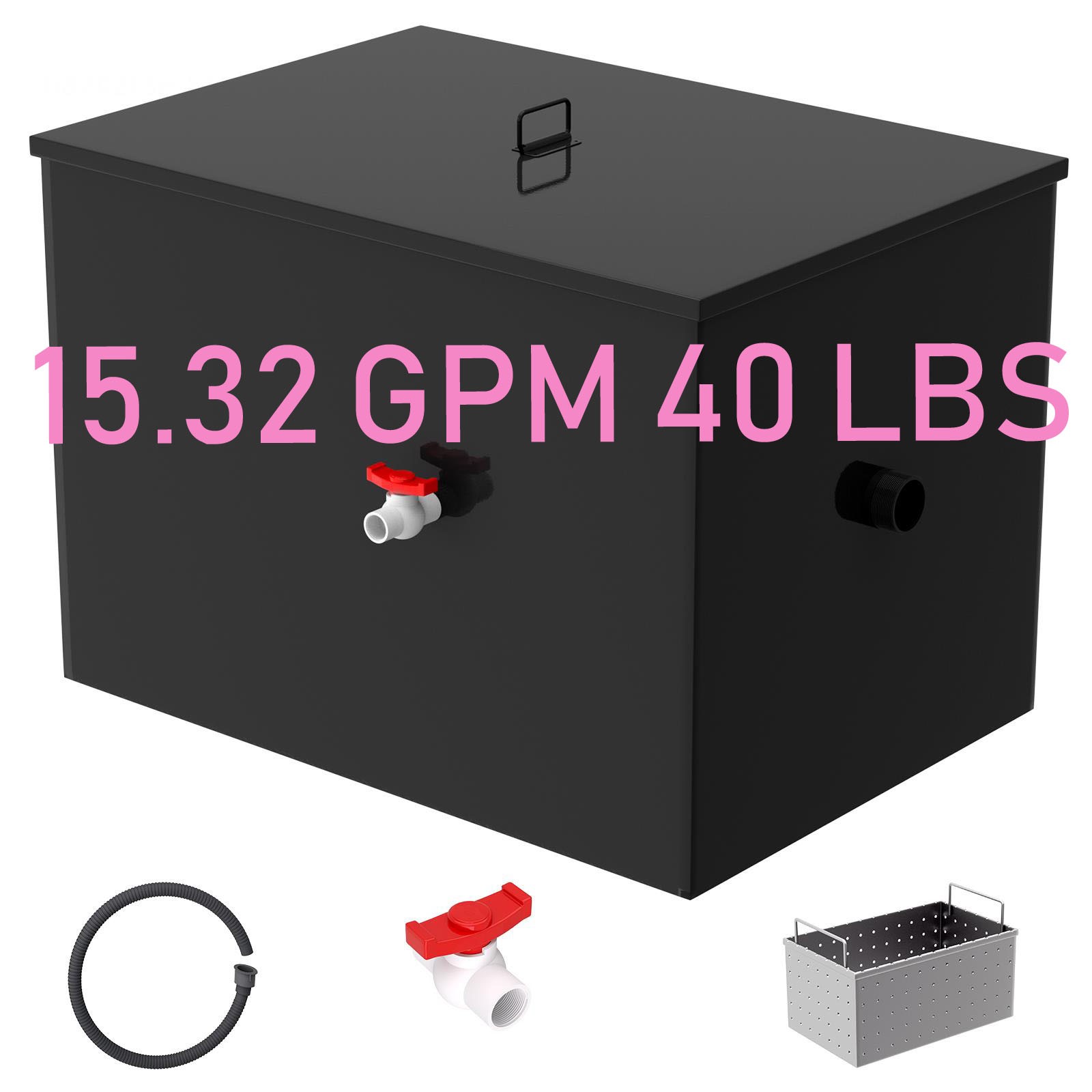 40lbs/15.32 GPM Grease Trap Water Oil-water Separator Commercial Interceptor