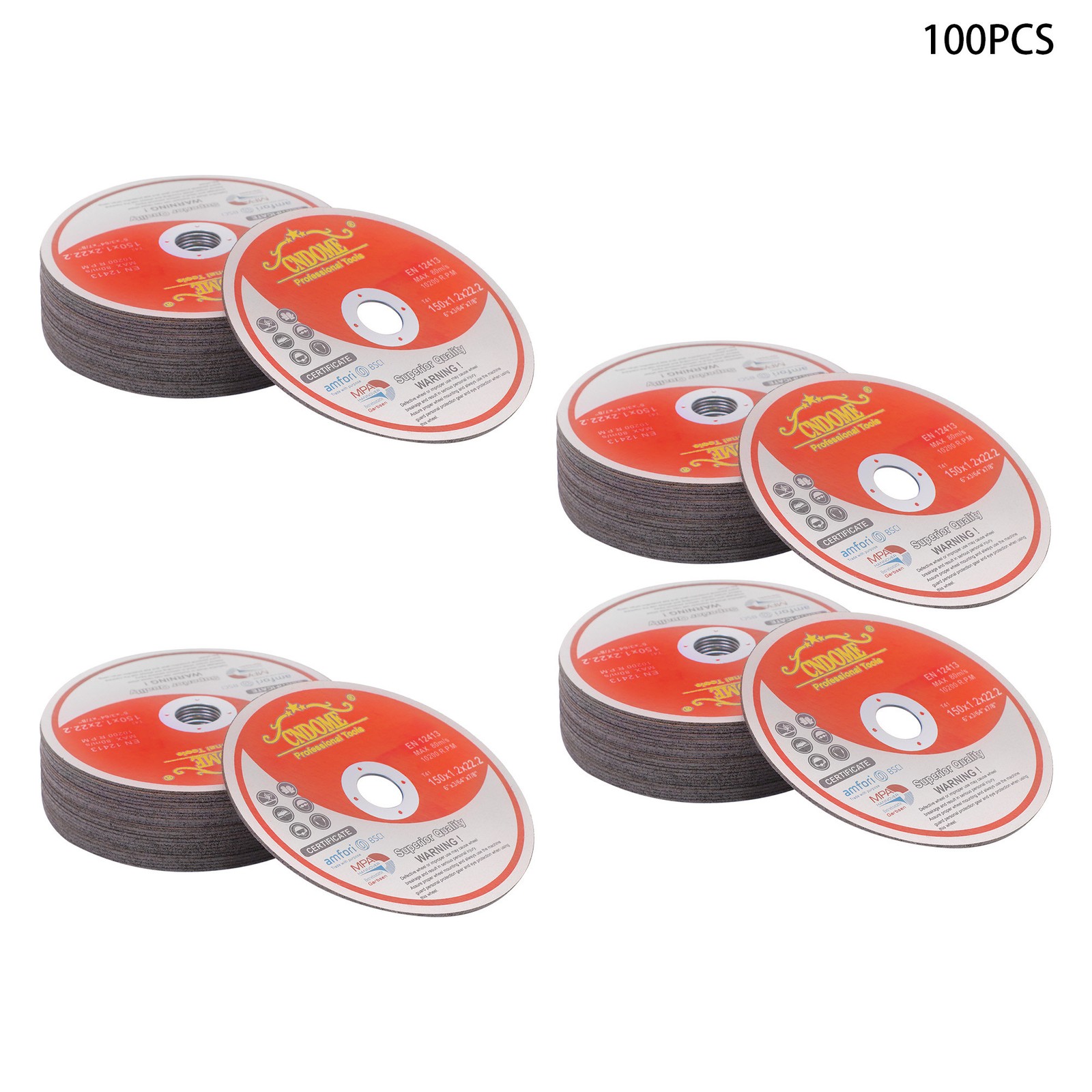 PACK 100 6″x.045″x7/8″ Cut-off Wheel – Metal & Stainless Steel Cutting Discs