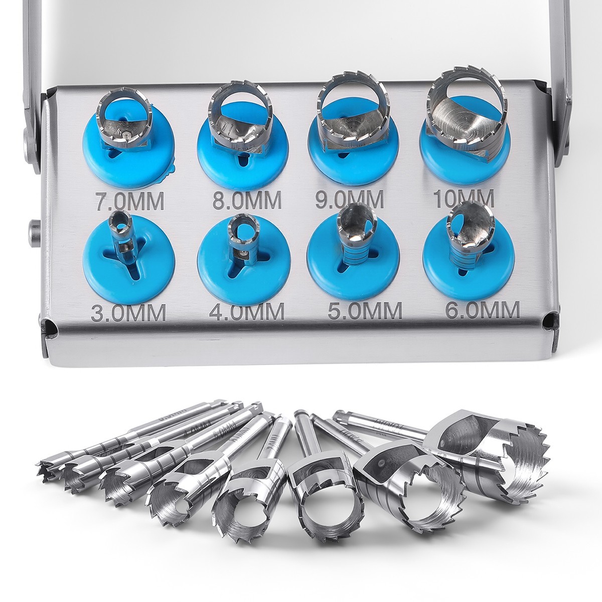 8PCS Dental Trephine Drills Kit Surgery Bur holder Bur Holder AZDENT