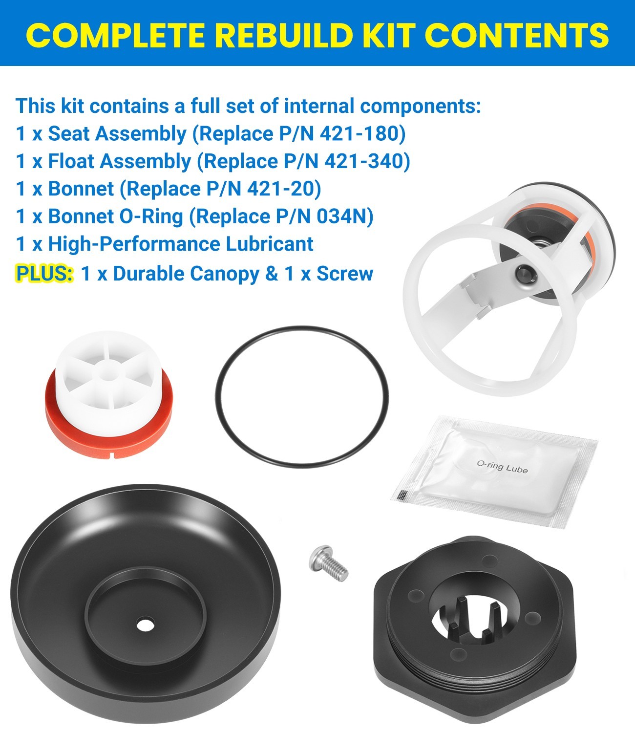 RK12-420 Repair Kit for Zurn Wilkins 1/2″ 3/4″ Model 420 420XL PVB Breaker