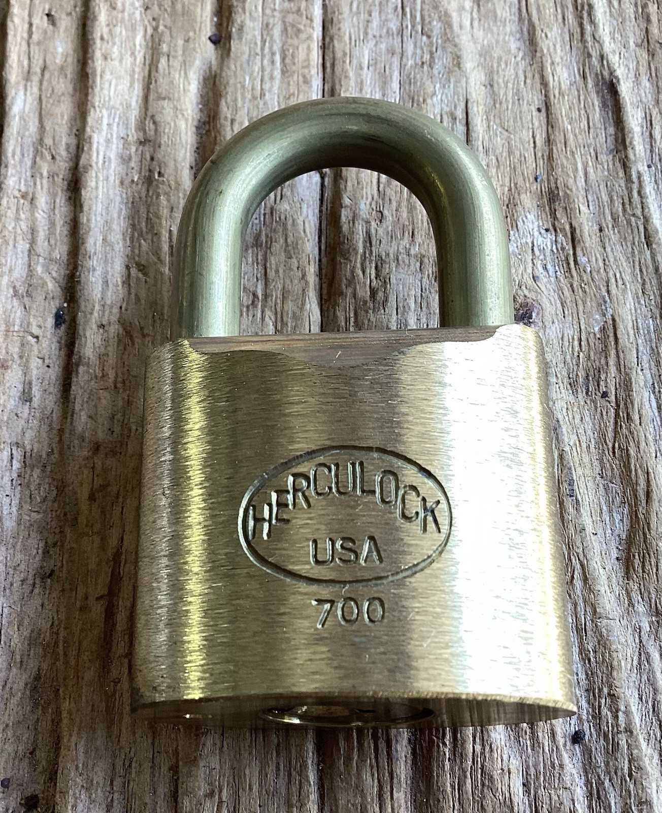 Brass Herculock Padlock 700 USA Made No Key New Preowned
