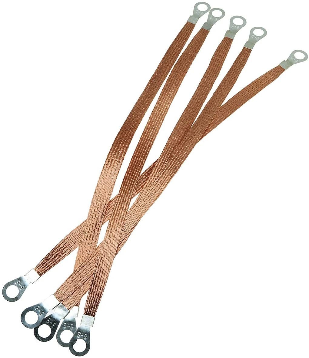 6pcs Oxygen-Free Copper Braided Ground Straps – 11.8 Inch Versatile Wiring