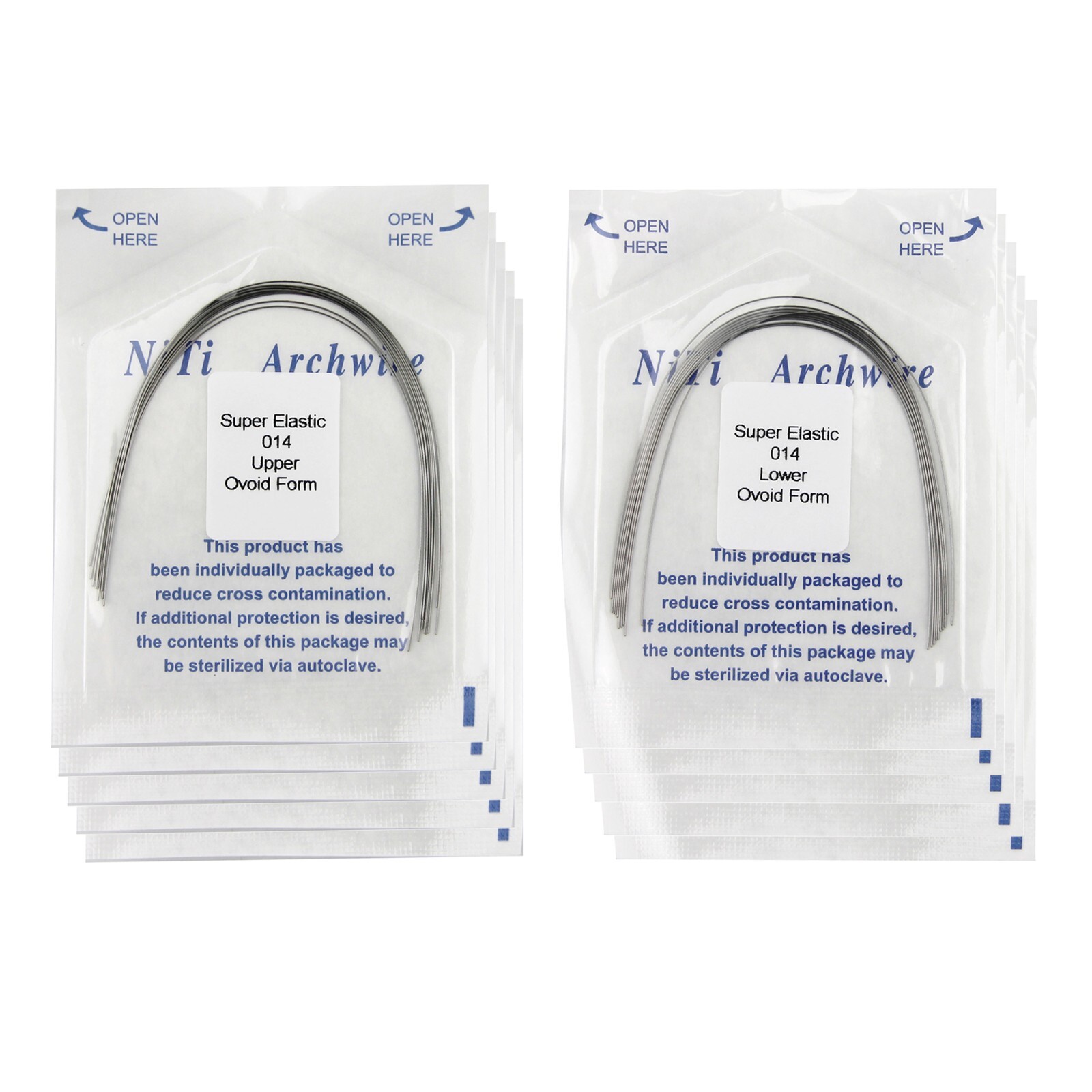 100pcs Dental Orthodontic Arch Wire Niti Stainless Steel Round Rectangular Ovoid