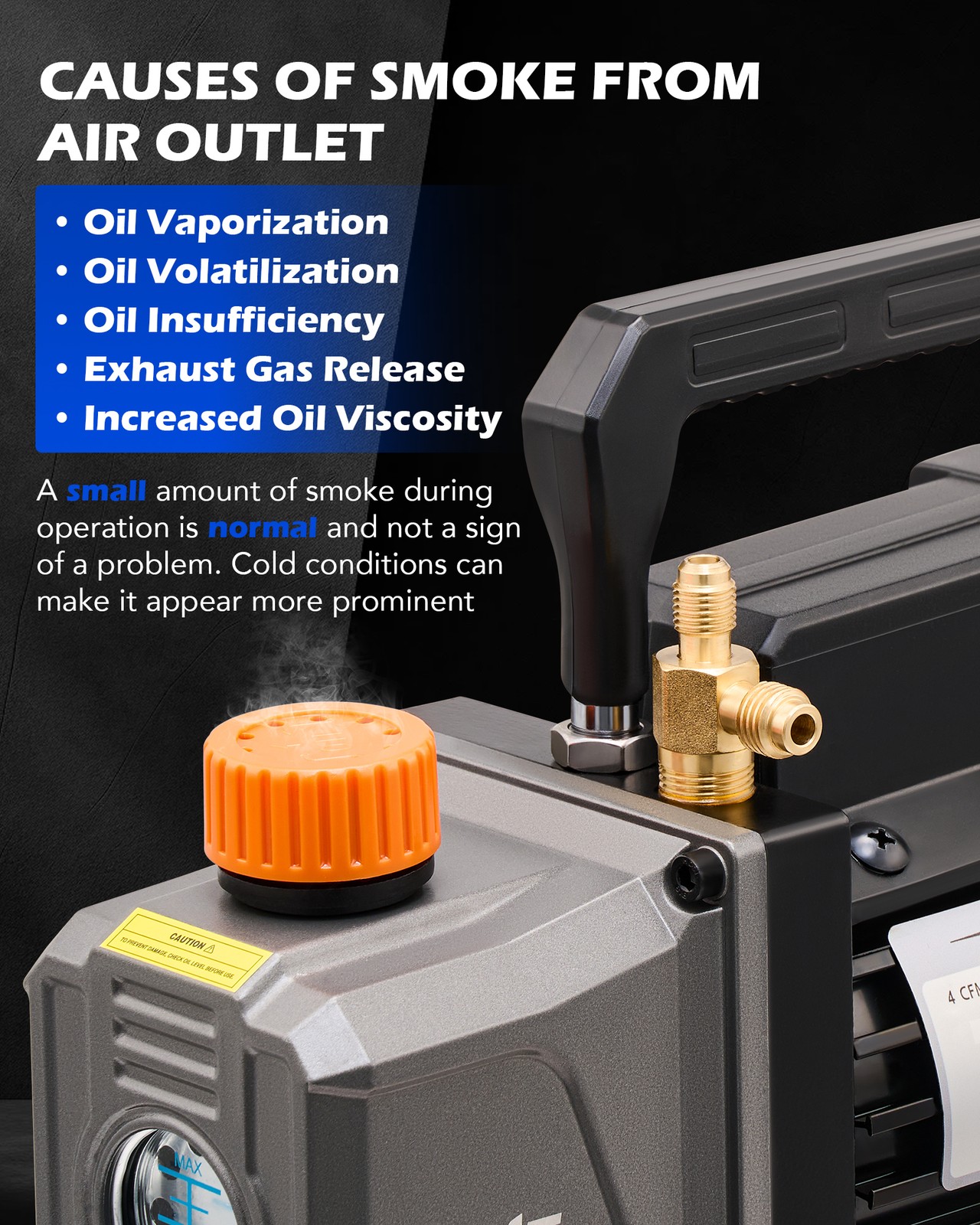 OMT 4CFM 1/3HP Vacuum Pump HVAC Refrigeration Auto AC w/ Manifold Gauge Set &Bag