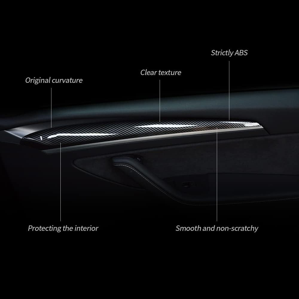 Tesla 3 & Y Dashboard Cover Wrap and Front Door Inner Armrest Panel Cover Trim