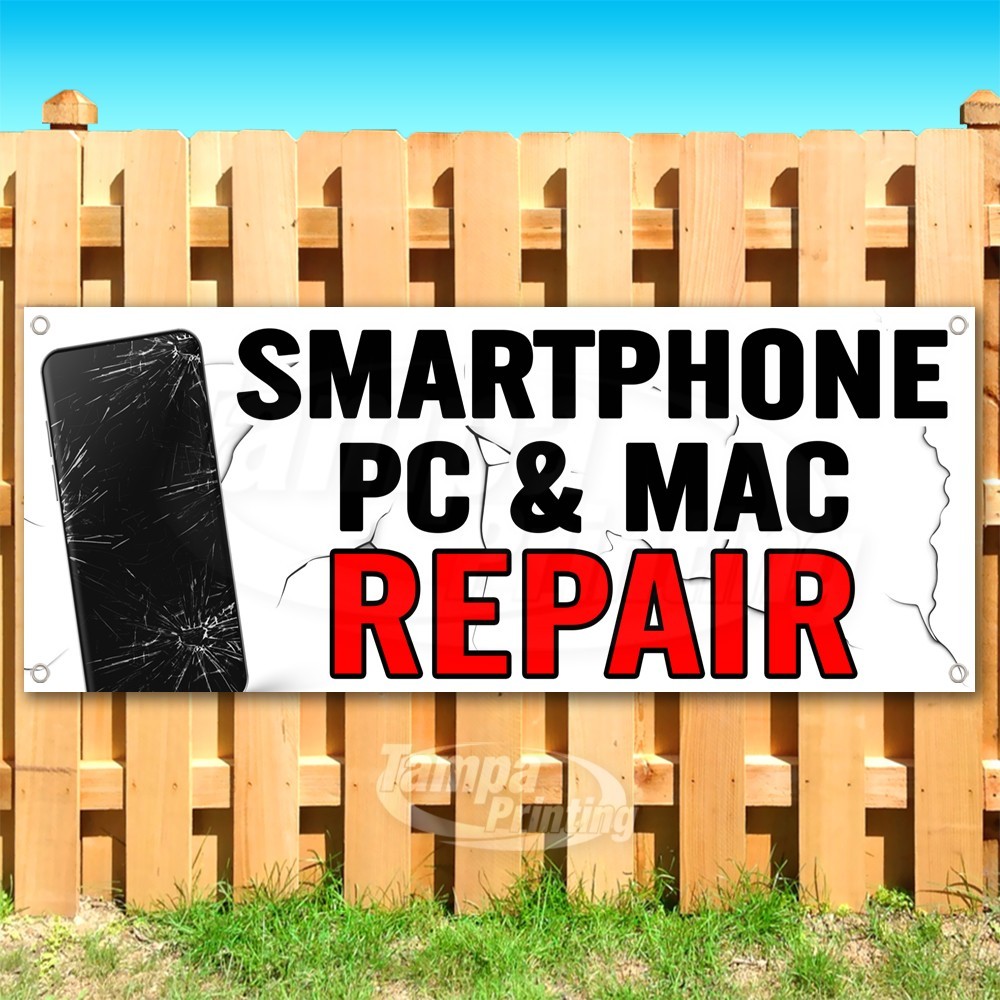 SMARTPHONE PC & MAC REPAIR Advertising Tec Vinyl Banner Flag Sign USA SB11108