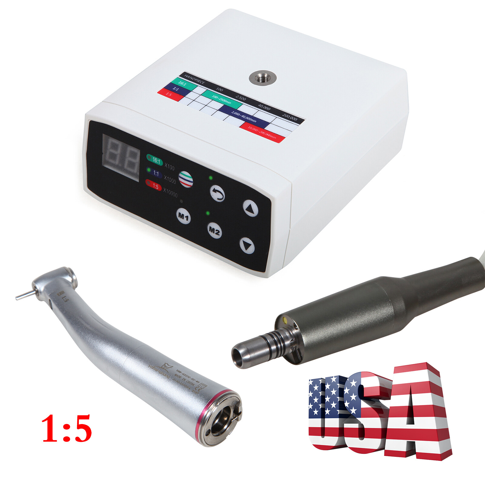 NSK Style Dental Electric LED Brushless Micro Motor 1:5 Increasing Handpiece ty