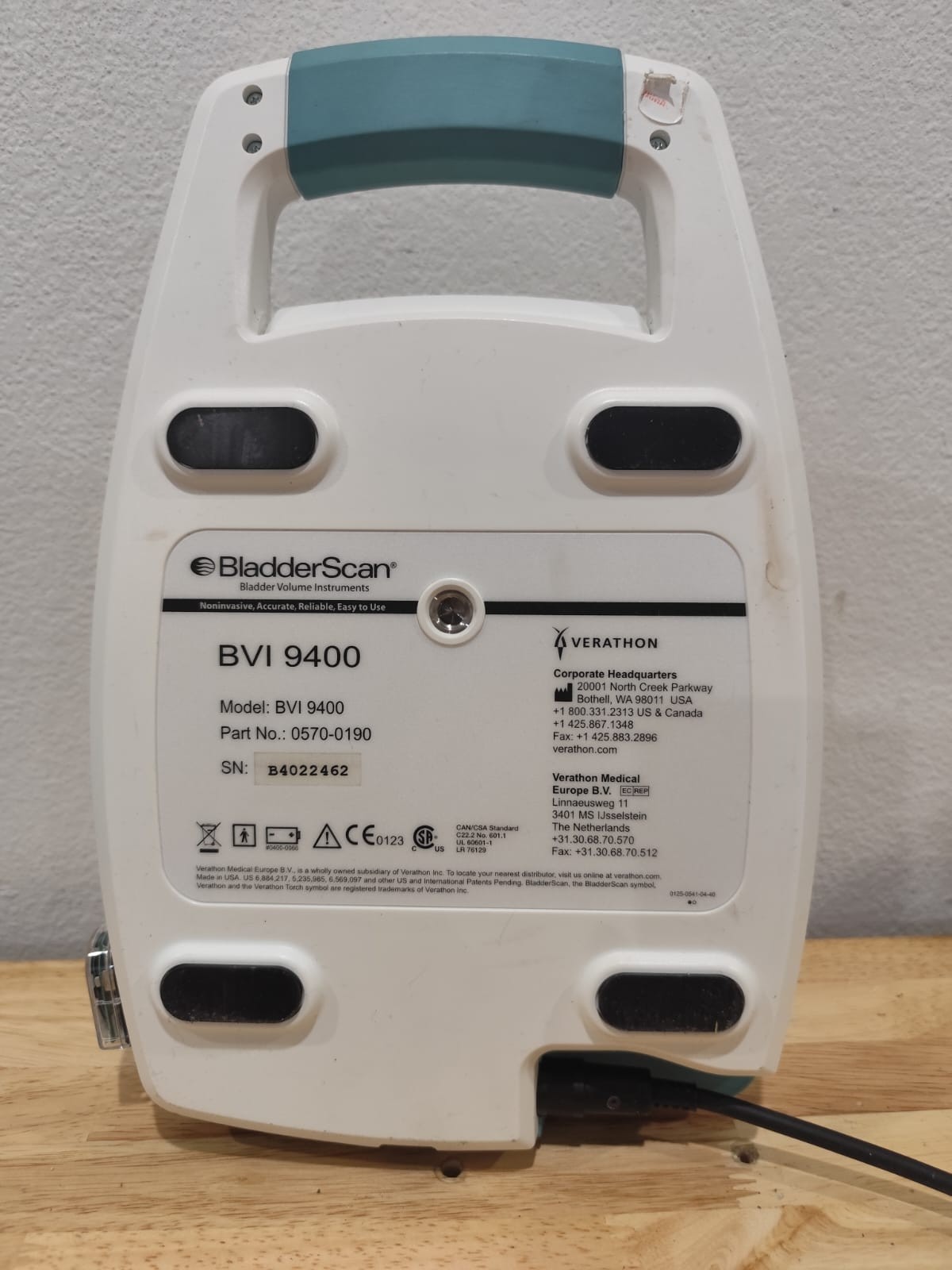 Verathon BladderScan BVI 9400 Bladder Volume Instruments Scanner Battery