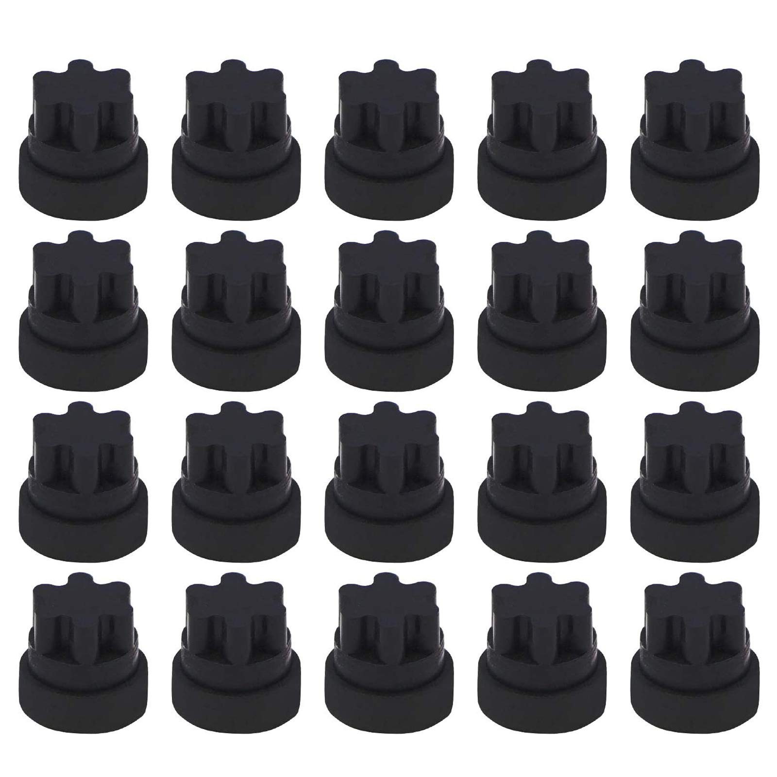 20Pcs 00618112 00637940 Rubber Grate Feet Part by 0.35×0.4×0.4, Black