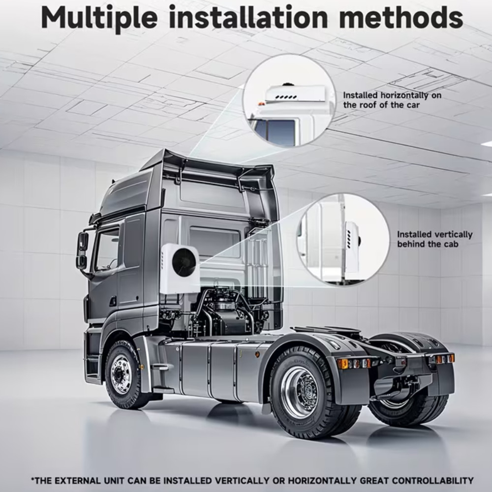 12000BTU Air Conditioner Mini Split A/C 12V For Semi Trucks Bus RV Caravan Vans