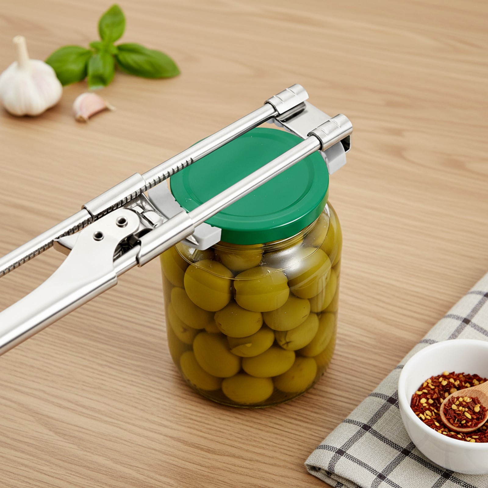 Can Opener for Seniors, Adjustable Stainless Steel Jar Opener, Can Opener Set