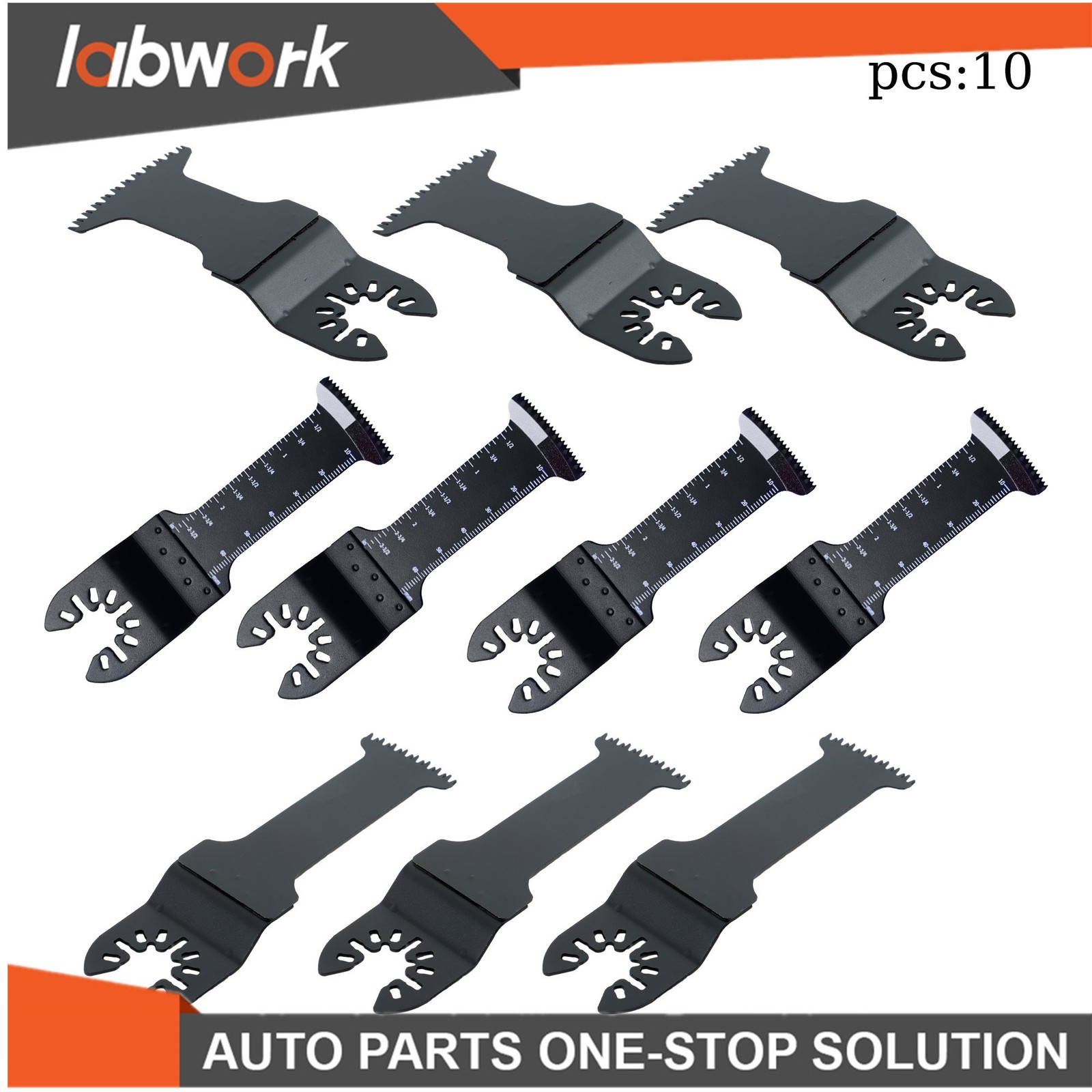 Labwork 10 Pcs Extended Japanese Tooth Oscillating Blades Multi Tool Blades Kit