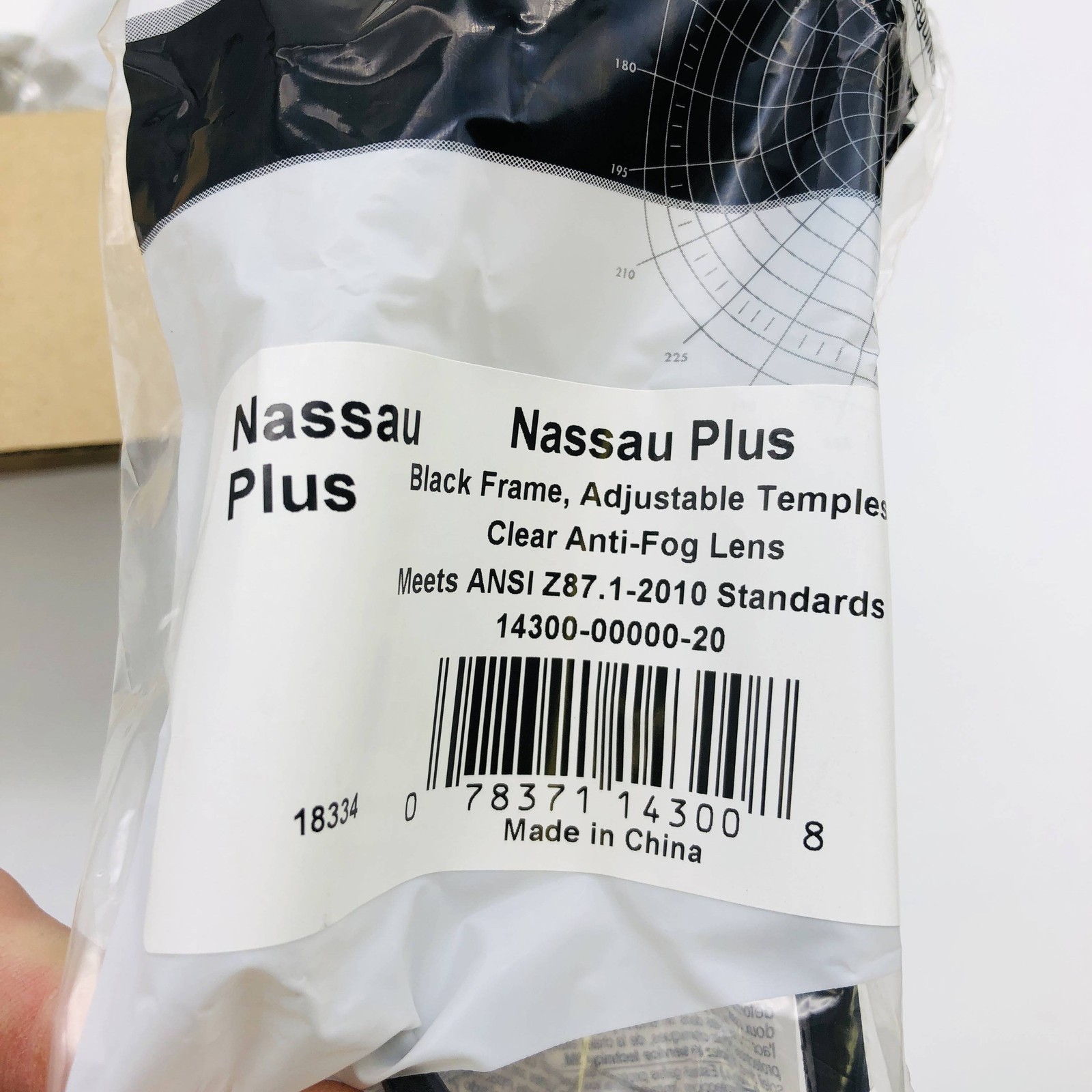 3M 14300-00000-20 Safety Glasses Nassau Plus Blk Frame Clear Anti Fog 20pr/Case