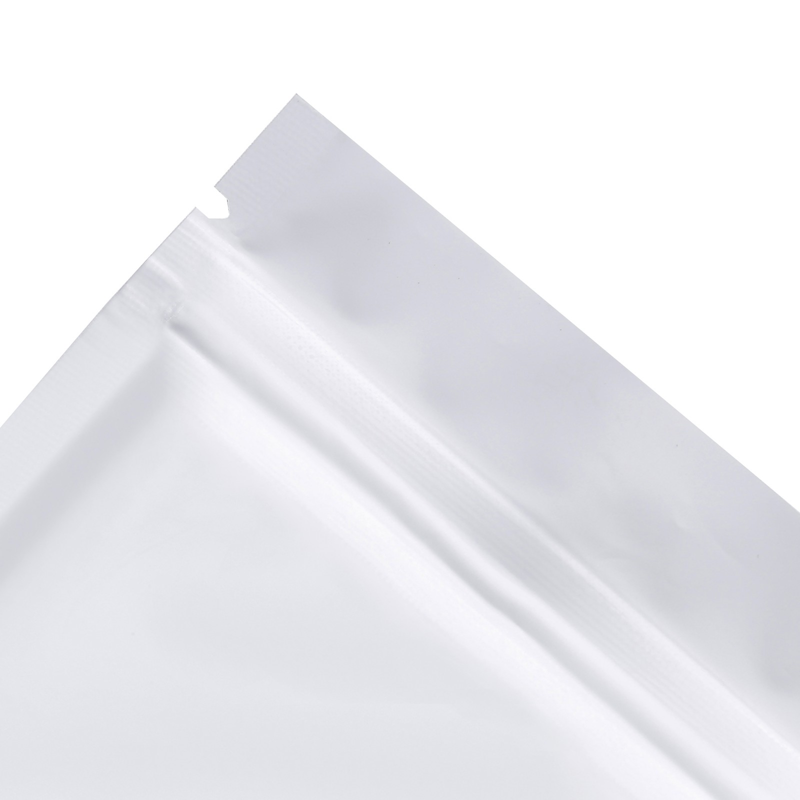 100/200/500 Matte White Mylar Foil Smell Proof Reclosable Zipper Seal Lock Bags