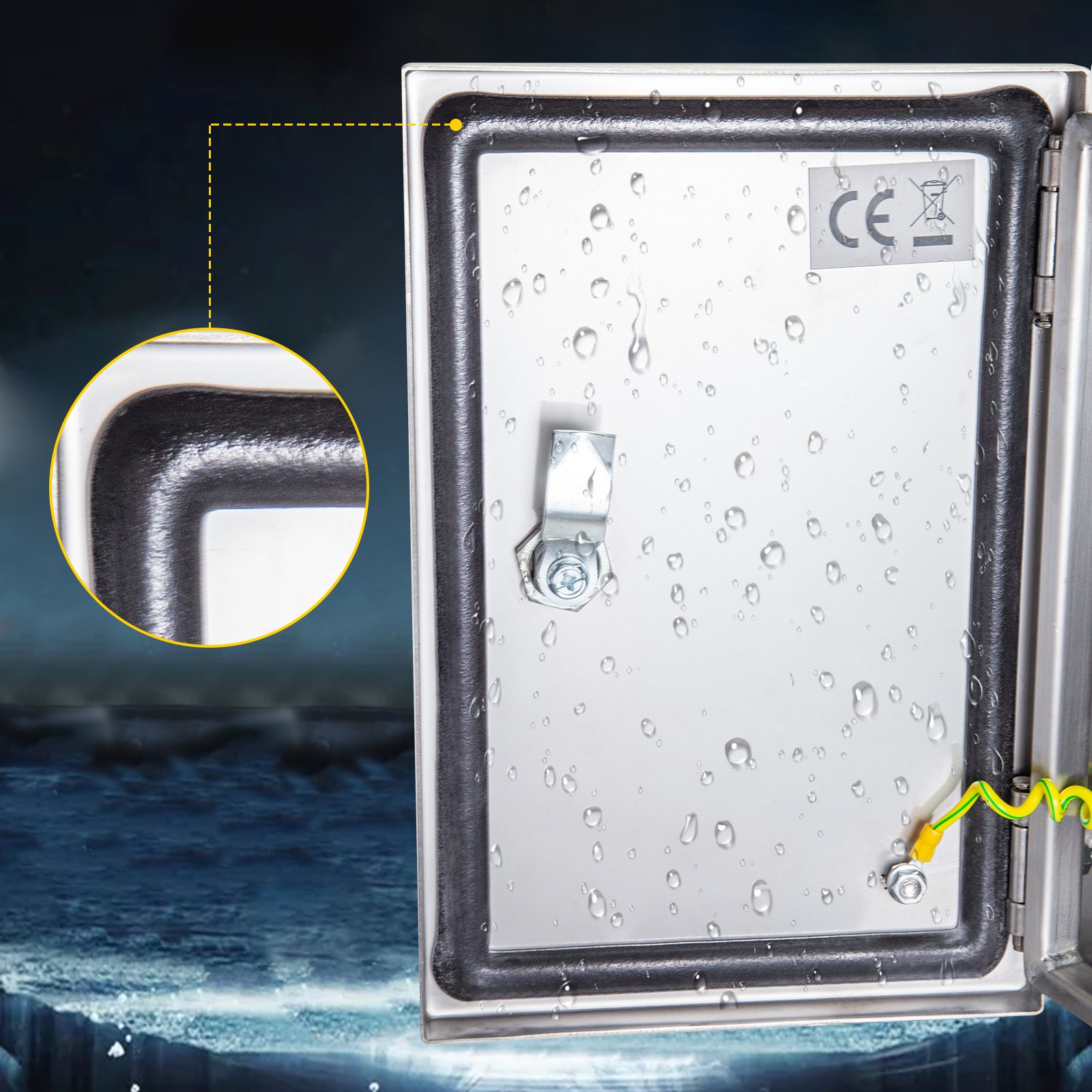 VEVOR 16x12x8″ Electrical Enclosure Box Stainless Steel NEMA 4X IP65 Waterproof
