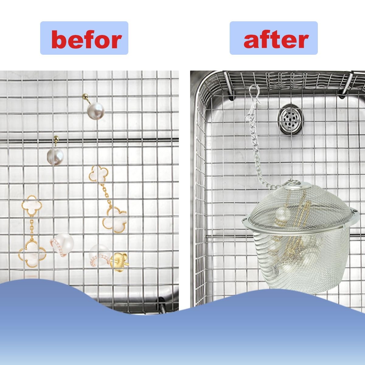 5 Pcs Ultrasonic Cleaner Baskets Stainless Steel Cleaning, 3.4 Inch