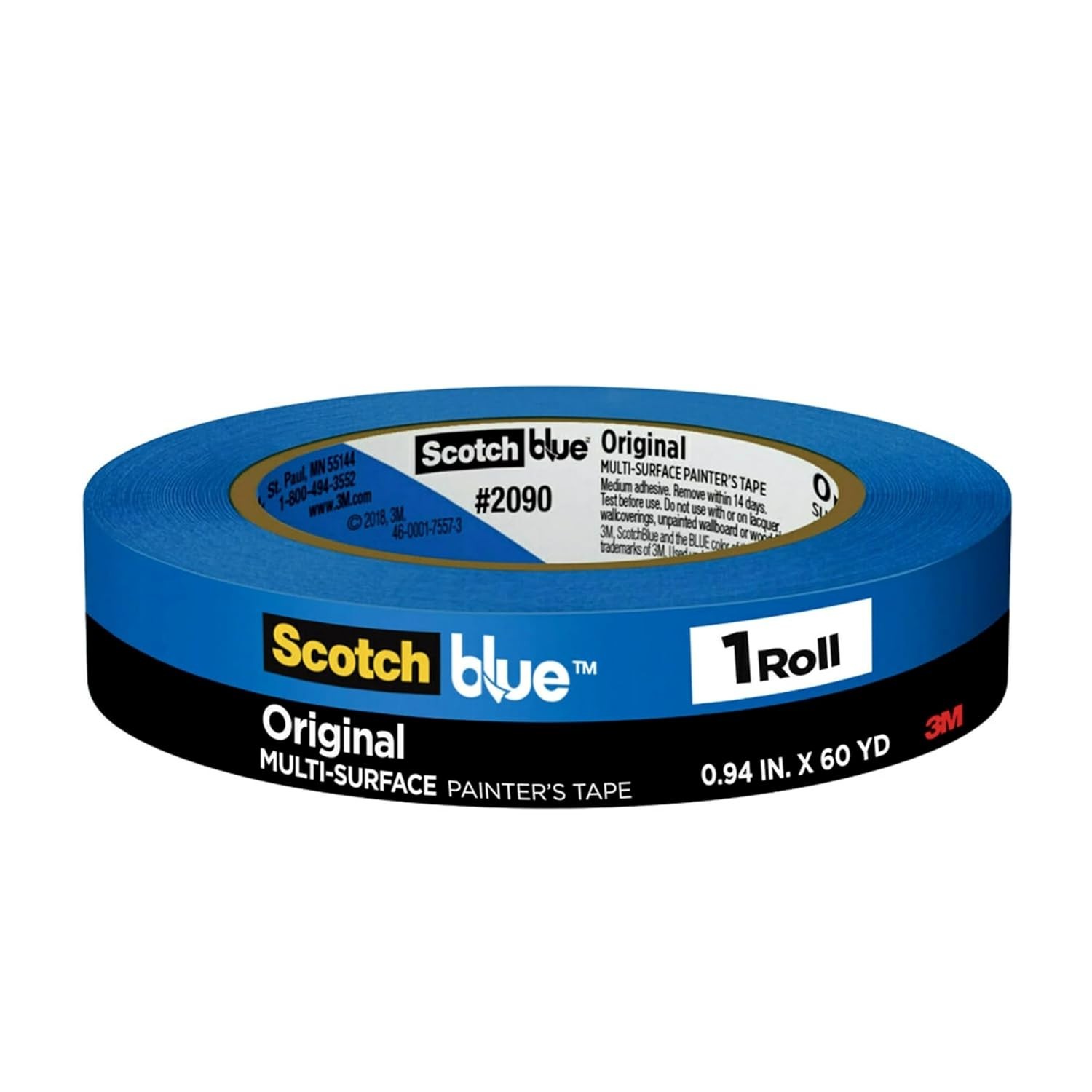 Multi-Surface Blue Painters Tape 1″ Wide x 60 Yds – Ideal for Indoor & Outdoo…