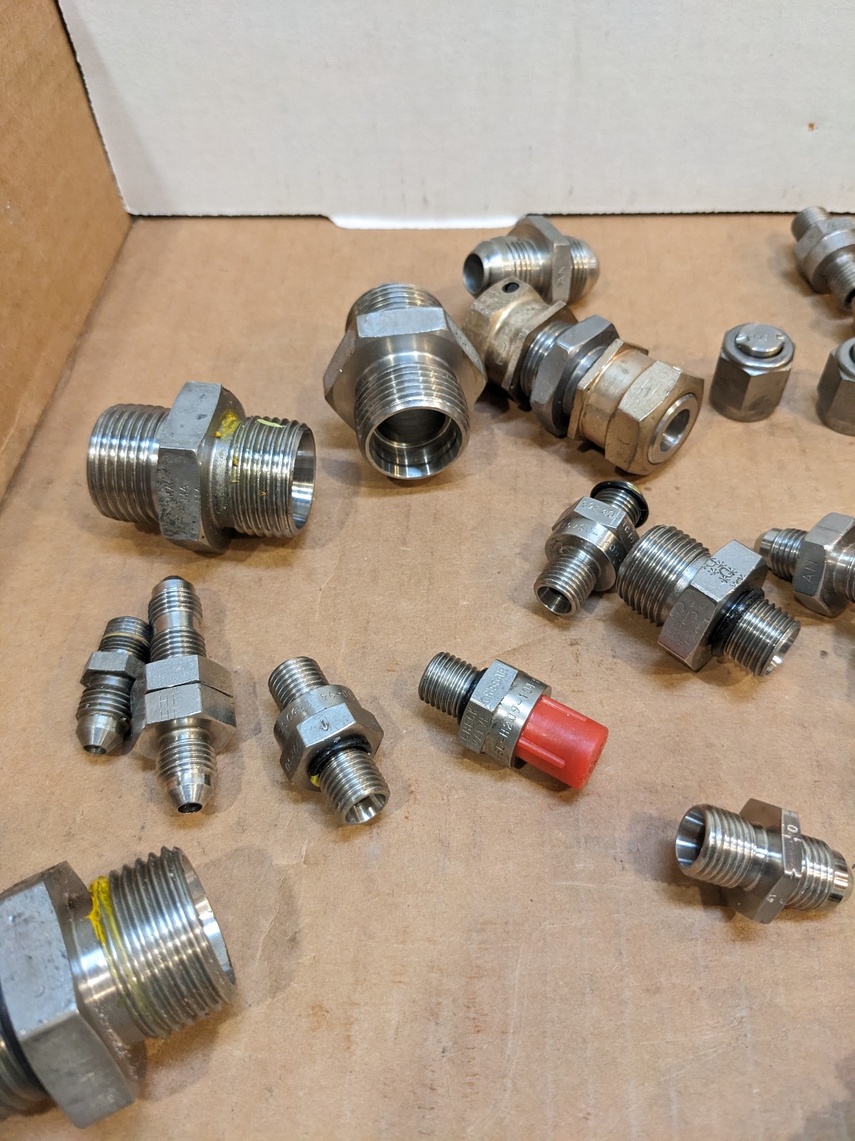 Mixed Lot of Stainless Steel Aircraft Hydraulic Fittings AN JIC Crissair Pamco