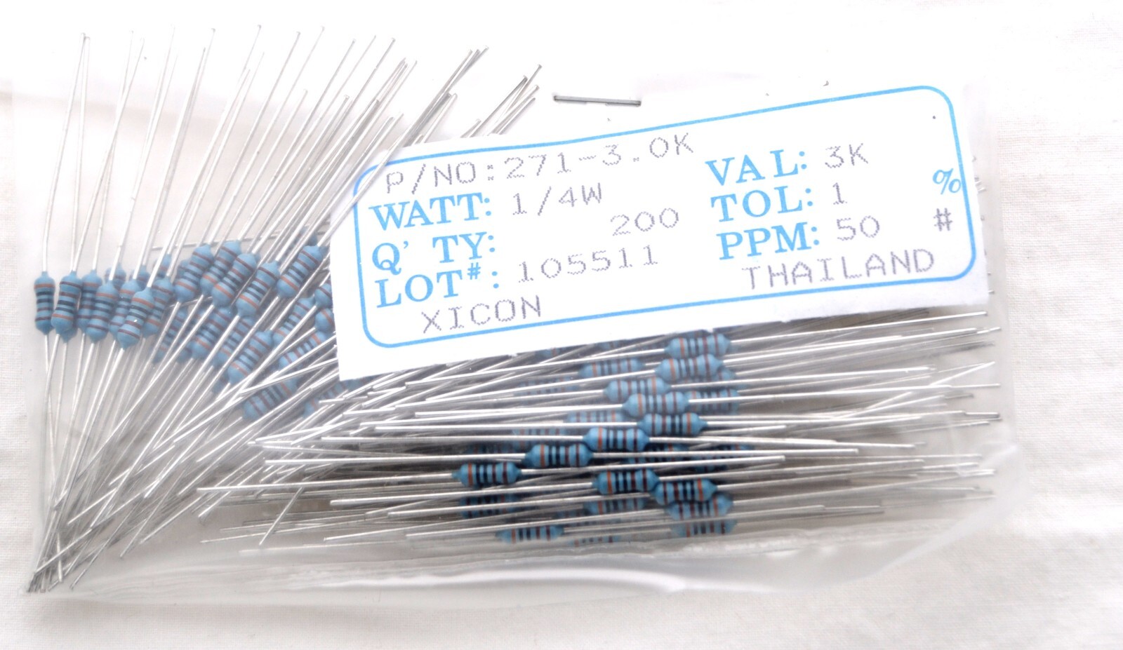 30 Pcs 1/4w Watt 1% Tolerance Metal Film Resistor Selections Val 220 620 to 12k