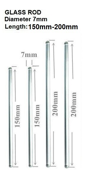 Glass Stirring Rods 6″ 8″ 7mm Diameter for Lab,Kitchen,Science Education 4/Pack