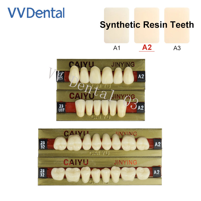 28Pcs/Set A1 A2 A3 Shade Dental Full Mouth 4-Layer Synthetic Resin Teeth Denture