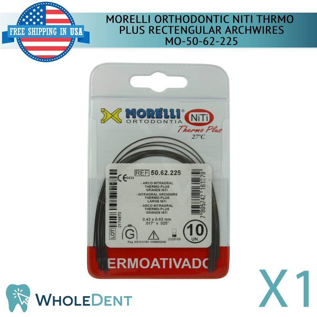 Morelli® Thermo Plus Large Rect NiTi Intraoral Arch 0.43×0.63mm (.017″x.025″)